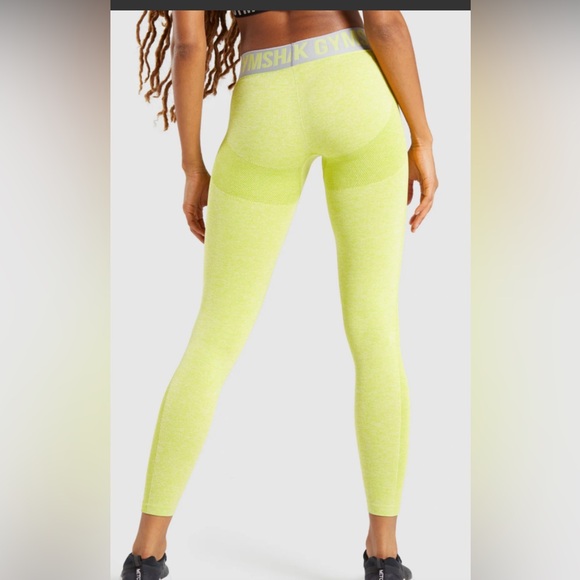 Gymshark Flex low rise leggings lime/grey NWT size M - Picture 2 of 16